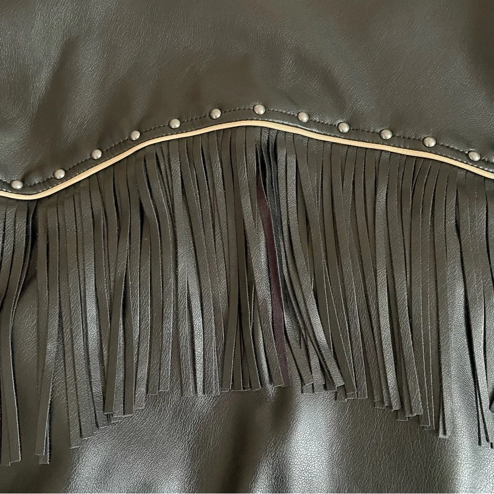 Forever 21 Oversized Fringe Studded Faux Leather Jacket ✨ - Picture 9 of 9
